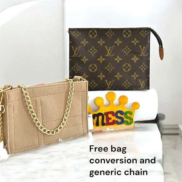 Vintage LOUIS VUITTON Monogram Toiletry 19 Pouch Clutch Bag Brown Authentic - Picture 7 of 17